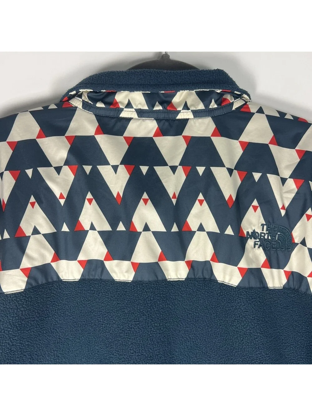 The North Face Jacket Blue Geo Print 300 Tundra Fleece Full Zip Fleece- Men's S